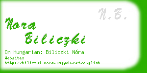 nora biliczki business card